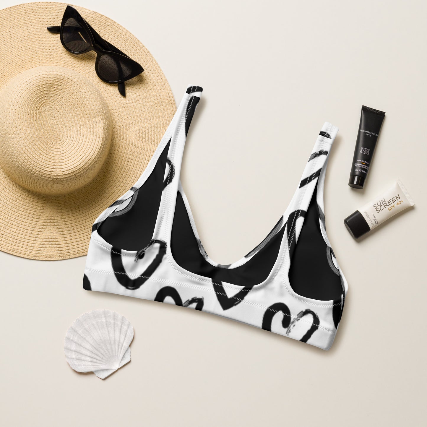 Recycled padded bikini top