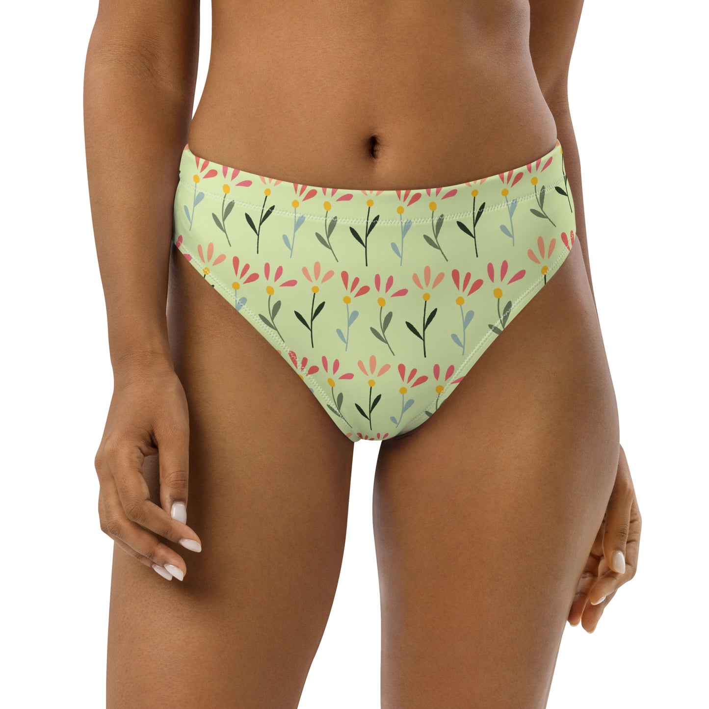 Recycled high-waisted bikini bottom